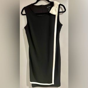 Enfocus Studio Sleeveless Bow Black and White Dress